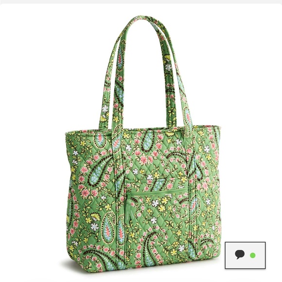 Vera Bradley Handbags - Vera Bradley Original Vera Tote. NWT Hollyhock Green. RARE NEW PATTERN